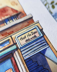 Fishy Fishy, Open Today - Original Watercolor Shop Illustration