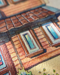 Windows Full of Light - Original Watercolor Shop Illustration