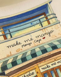 "Make Me Mango" Cafe - Original Watercolor Shop Illustration