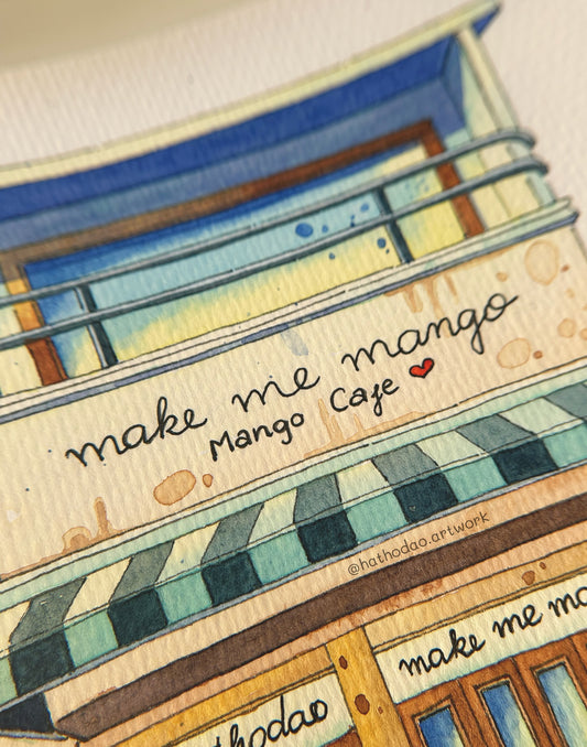 "Make Me Mango" Cafe - Original Watercolor Shop Illustration