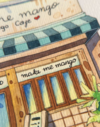 "Make Me Mango" Cafe - Original Watercolor Shop Illustration