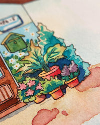 Korean Noodle Shop Watercolor - Family by Choice Drama Location