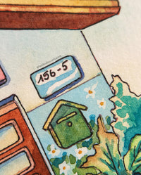 Korean Noodle Shop Watercolor - Family by Choice Drama Location