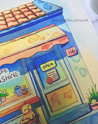 Cafe Sunshine No. 116  - Original Cafe Sunshine Watercolor Illustration