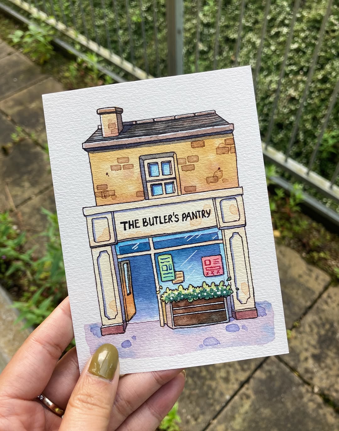 The Butler’s Pantry - Watercolor Storefront Illustration