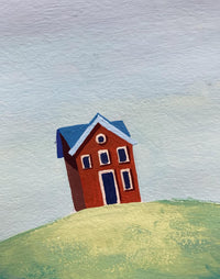 Little House on a Quiet Hill - Watercolor Storefront Illustration