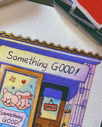 "Something Good!" Shop - Cute Watercolor Storefront Illustration