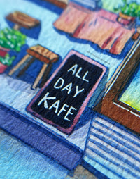 All Day Kafe – Original Watercolor Painting