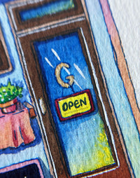All Day Kafe – Original Watercolor Painting