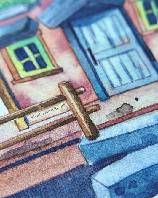 The Wonky Cottage - Original Watercolor House Portrait