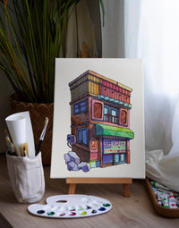 [Printable]_Corner Shop, Little Balcony
