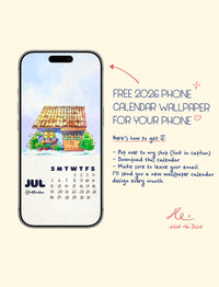 Calendar 2026 by Hat Ho Dao [Phone wallpaper] - July
