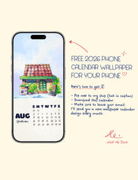 Calendar 2026 by Hat Ho Dao [Phone wallpaper] - August